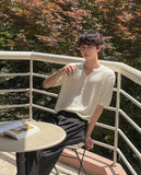 Soved Linen V-neck Short Sleeve Cardigan