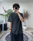 May Pigment Stripe Collar Tee