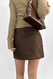 Kaive Washing Leather Mini Skirt