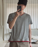 Ladies Layered V-Neck Short Sleeve T-Shirt