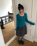 Lahae Pleated Check Midi Skirt