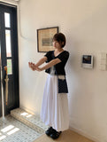 Deloin Pintuck Banding Balloon Long Skirt