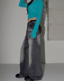 Shirtle Washing Blue Wide Denim Pants