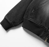 Cropped Denim Hooded Jacket