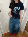 Ain Semi-Balloon Fit Wide Denim Pants