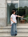 Mutella summer denim balloon wide pants