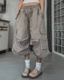 Bulky Pintuck Cargo Bermuda Pants