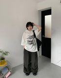 [unisex] Menky banding nylon string track parachute pants