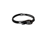 Comb leather double bracelet