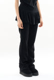 Velour straight banding pants