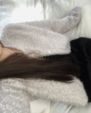 Ritu Button Crewneck Fur Cardigan