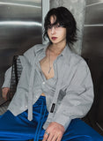 [LANARCH] Eckley Stripe Tie Shirt