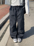 Mobo Banding Cargo Pintuck Wide Pants