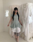 Erinit Short-Sleeve Layered One Piece