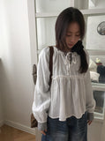 Gizeh Frill Ribbon Blouse