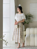 Melen Square Neck Puff Blouse