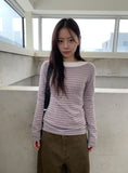 Copit Stripe Knit Long Sleeve Tee