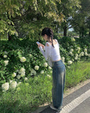 Nayu Ribbon Off Shoulder Cropped T-shirt
