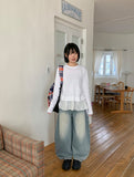 [unisex] Nabobo Washing Balloon Wide Denim Pants
