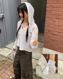 Bucker Gauze Linen Hood Long Sleeve Shirt