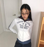 Later Track Lettering Two Way Semi-Crop Zip-Up