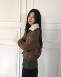 [fleece lining] Drom Suede Fluffy Fur Collar Mustang Jumper