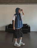 Logan denim hoodie vest