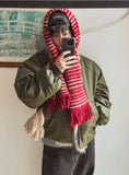 Choki Stripe Wool Muffler