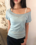 Baybin One-Shoulder Short Sleeve T-shirt