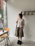 [unisex] Metelli Linen Pintuck Banding Bermuda Pants