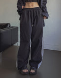 Publi Side Zipper Nylon String Pants