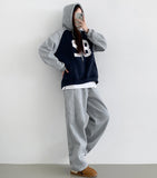 Two-Way Thick Brushed Lining Wide Jogger Cut Wide Banding Training Pants