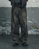 DART BRUSH WIDE DENIM PANTS