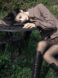 Velour tie stripe shirt