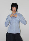 [STRAP SET] TIE-ON STRIPE SHIRT