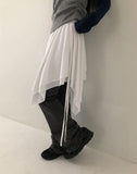 Arun Unbalanced Flare Layered Skirt