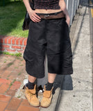 Teens side snap pocket bermuda pants