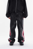 Bumpy side track wrinkle denim pants