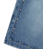 STUD DOUBLE KNEE DENIM SHORT