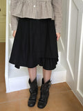 Bazaar Unbalance Cotton Midi Skirt