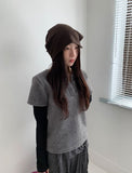 Maena Boucle Layered Short Sleeve Knit