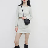 Morine Wave Cardigan + Skirt Set