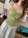 Vito Shirring Punching Layered Color Sleeveless