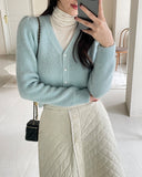 Emd V-neck Angora Knit Cardigan