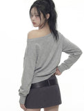 TWIN ANGEL One-Shoulder Sweatshirt