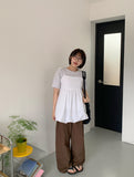 Yuriyu Ribbon Layered Balloon Sleeveless Blouse