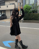 [Muffler set] Dev Flare Sleeveless Mini One Piece Set