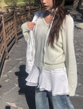 Trin Linen V-neck Raglan Loose Knit