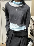 DAMAGE CROP KNIT