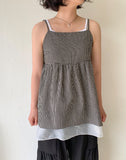 Mintel Summer Check Layered Sleeveless Blouse